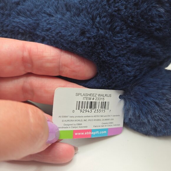 NWT 9" Walrus Colorful Baby Stuffed Animal - ebba - Splasheez - Picture 5 of 10